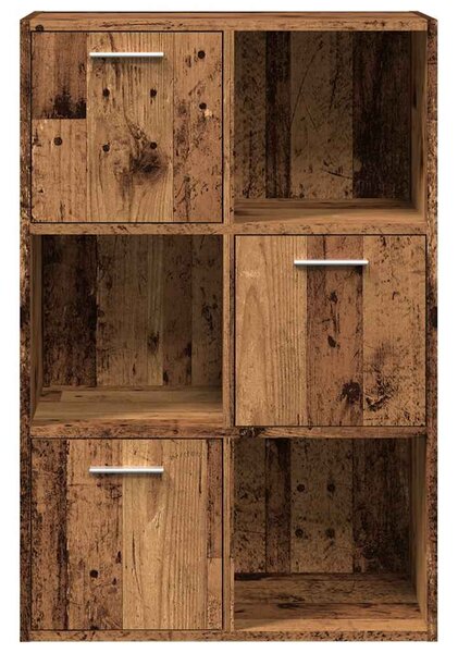 Antik fa színű szerelt fa könyvespolc 60,5 x 30 x 90 cm