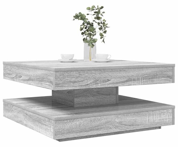 Szürke sonoma dohányzóasztal 360 fokban forgatható 70x70x34,5cm