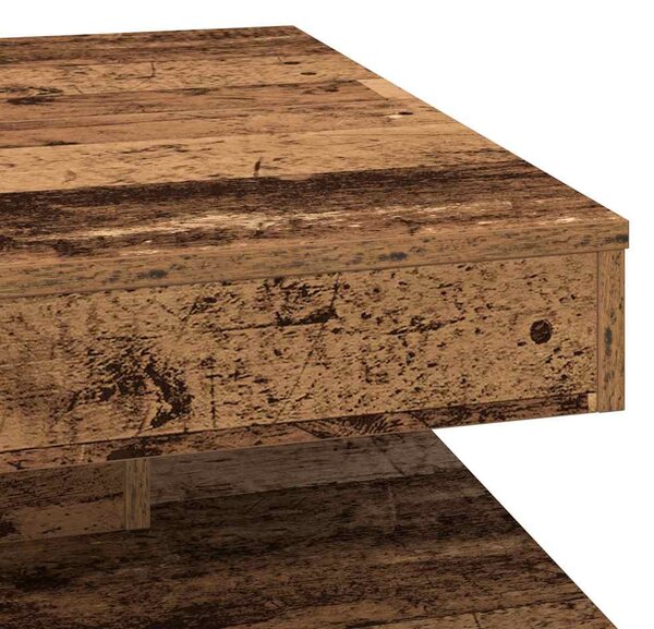 Antik fa dohányzóasztal 360 fokban forgatható 70x70x34,5 cm