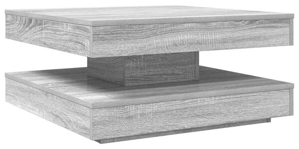 Szürke sonoma dohányzóasztal 360 fokban forgatható 70x70x34,5cm