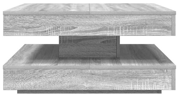 Szürke sonoma dohányzóasztal 360 fokban forgatható 70x70x34,5cm
