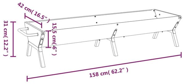 VidaXL Automatikus Grillsütő - Rozsdamentes Acél - 207x45x83cm