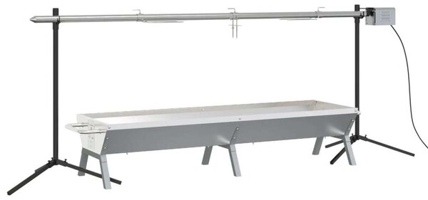 VidaXL Automatikus Grillsütő - Rozsdamentes Acél - 207x45x83cm