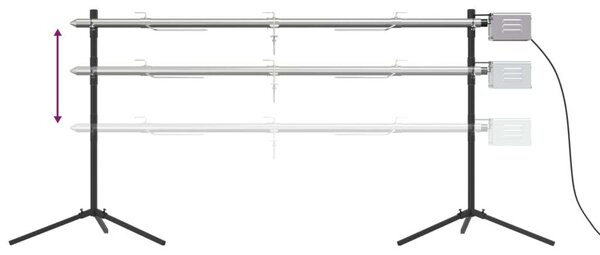 VidaXL Automatikus Grillsütő - Rozsdamentes Acél - 207x45x83cm