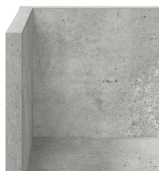 2 db betonszürke szerelt fa fali polc 75 x 16,5 x 16,5 cm