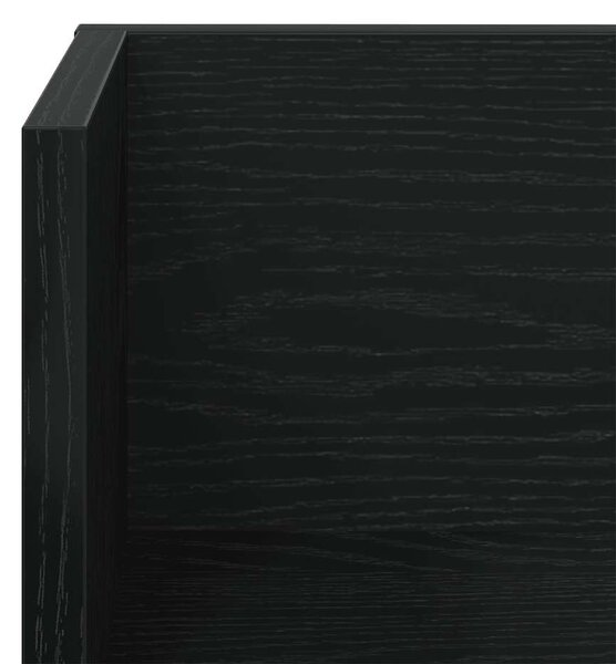 2 db fekete szerelt fa fali polc 100 x 16,5 x 16,5 cm