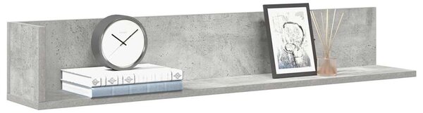 2 db betonszürke szerelt fa fali polc 100 x 16,5 x 16,5 cm