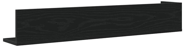 2 db fekete szerelt fa fali polc 100 x 16,5 x 16,5 cm