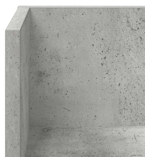 2 db betonszürke szerelt fa fali polc 100 x 16,5 x 16,5 cm