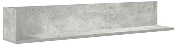 2 db betonszürke szerelt fa fali polc 100 x 16,5 x 16,5 cm