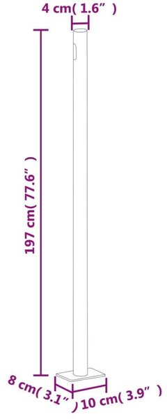 VidaXL piros behúzható oldalsó terasznapellenző 200 x 600 cm