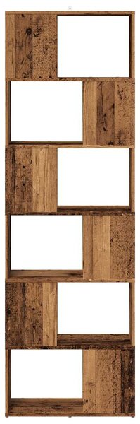 Antik fa színű térelválasztó könyvszekrény 60x24x186 cm