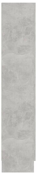 Betonszürke szerelt fa vitrinszekrény 82,5 x 30,5 x 150 cm