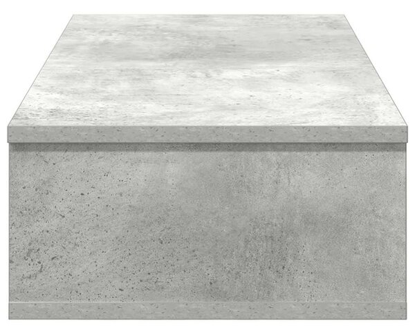 Falipolc fiókokkal betonszürke 80x31x17 cm műszaki fa