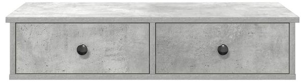 Falipolc fiókokkal betonszürke 80x31x17 cm műszaki fa