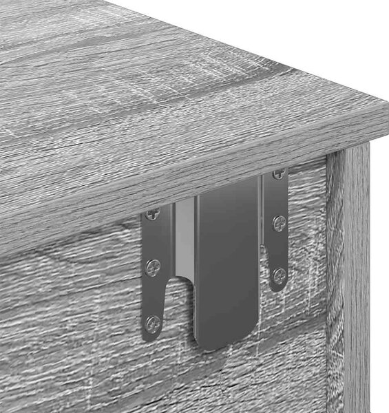Szürke sonoma szerelt fa falipolc fiókokkal 100 x 37,5 x 19 cm