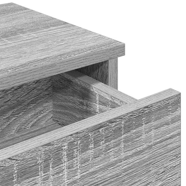 Szürke sonoma szerelt fa falipolc fiókokkal 100 x 37,5 x 19 cm