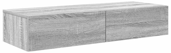 Falipolc fiókokkal szürke sonoma 100x36x19 cm műszaki fa