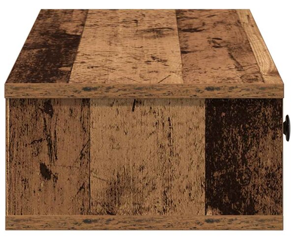 Falipolc fiókokkal régi fa 60x28x15 cm műszaki fa