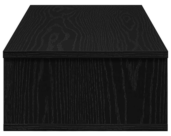 Falipolc fiókokkal fekete 80x31x17 cm műszaki fa