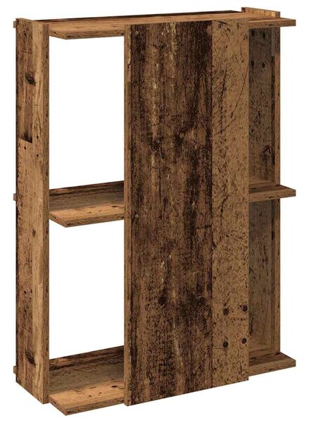 3 szintes antik fa szerelt fa könyvespolc 60x30x80 cm