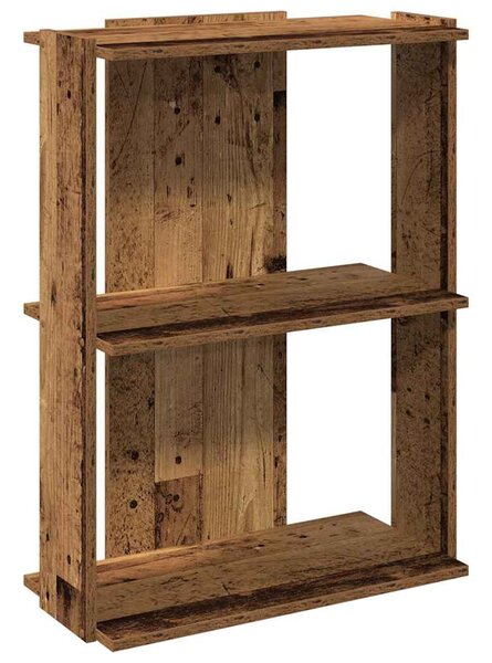 3 szintes antik fa szerelt fa könyvespolc 60x30x80 cm