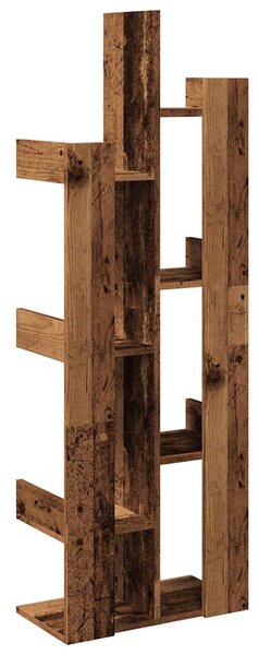 Antik fa színű szerelt fa könyvszekrény 48 x 25,5 x 140 cm