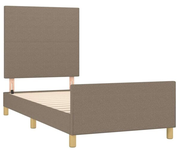 VidaXL tópszínű szövet ágykeret fejtámlával 90 x 200 cm