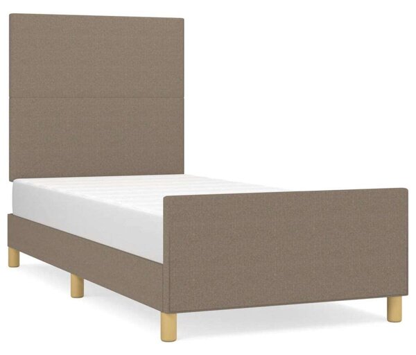 VidaXL tópszínű szövet ágykeret fejtámlával 90 x 200 cm