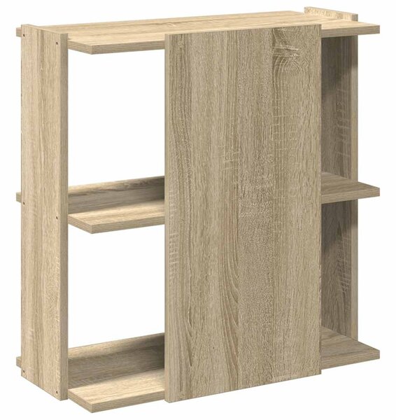 3 szintes sonoma tölgy színű szerelt fa könyvespolc 60x30x60 cm
