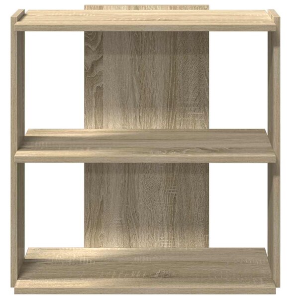3 szintes sonoma tölgy színű szerelt fa könyvespolc 60x30x60 cm