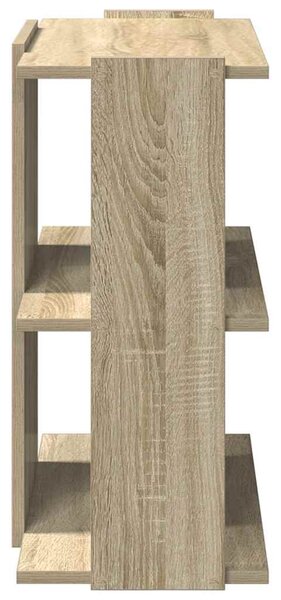 3 szintes sonoma tölgy színű szerelt fa könyvespolc 60x30x60 cm