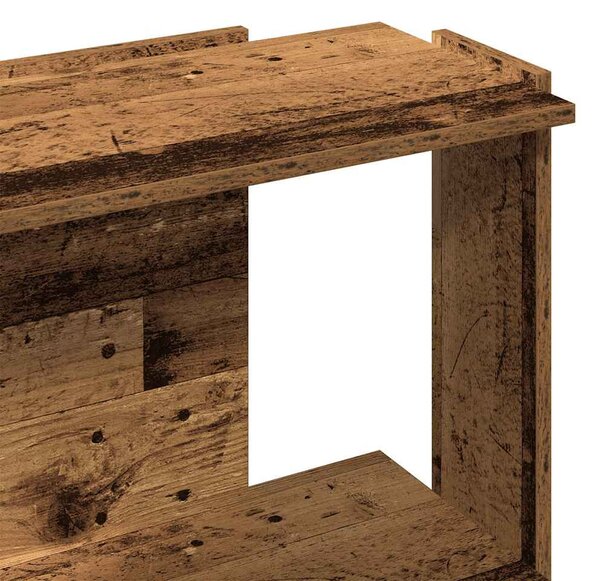 3 szintes antik fa szerelt fa könyvespolc 60x30x80 cm