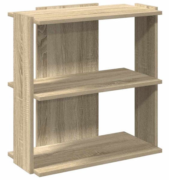 3 szintes sonoma tölgy színű szerelt fa könyvespolc 60x30x60 cm