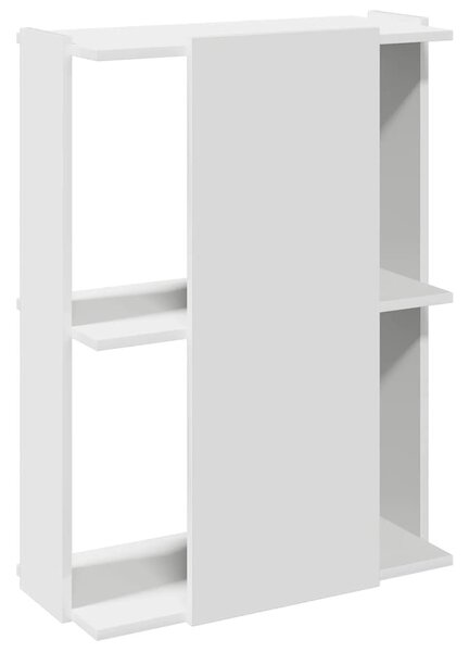 3 szintes fehér szerelt fa könyvespolc 60x30x80 cm