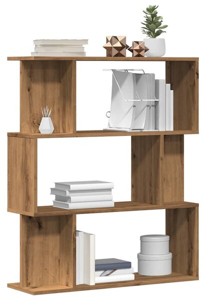 VidaXL kézműves tölgy színű szerelt fa könyvszekrény 80x24x96 cm