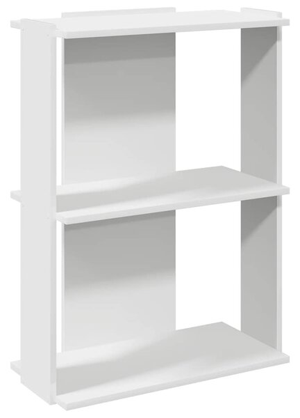 3 szintes fehér szerelt fa könyvespolc 60x30x80 cm