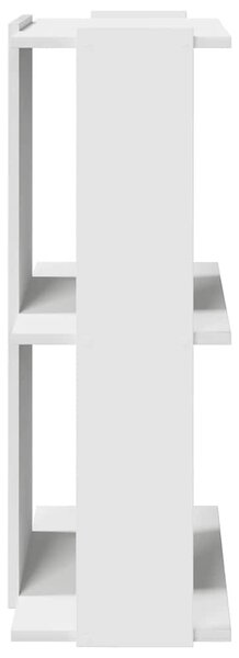 3 szintes fehér szerelt fa könyvespolc 60x30x80 cm
