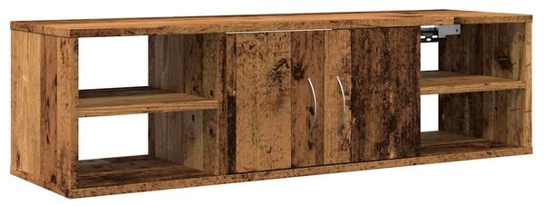 Antik fa színű szerelt fa faliszekrény 101x30x29 cm
