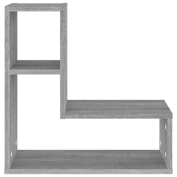 2 db szürke sonoma színű szerelt fa falipolc 50 x 15 x 50 cm