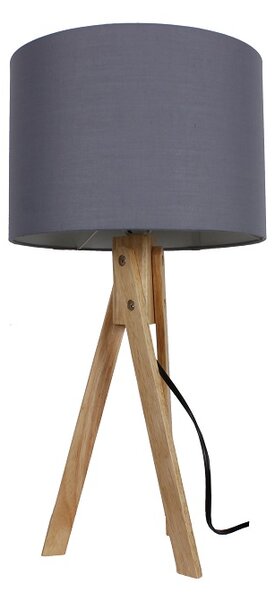 Asztali lámpa, szürke / natúr fa, LILA TYP 2