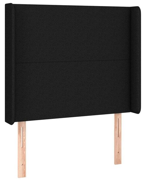 VidaXL Fekete Szövet Ágy Matraccal - 80x200 cm