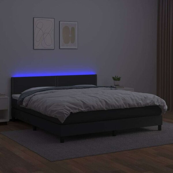 VidaXL - LED-es Műbőr Ágy - 180x200 cm