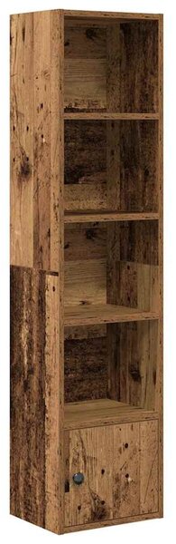 Antik fa színű szerelt fa könyvszekrény 31x24x127 cm