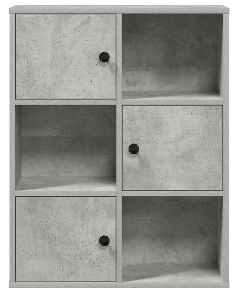 Betonszürke szerelt fa könyvespolc 60x24x76,5 cm