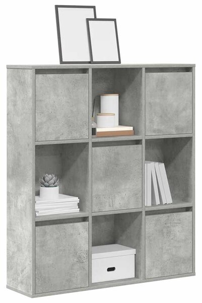 Betonszürke szerelt fa könyvespolc 89x24x101,5 cm