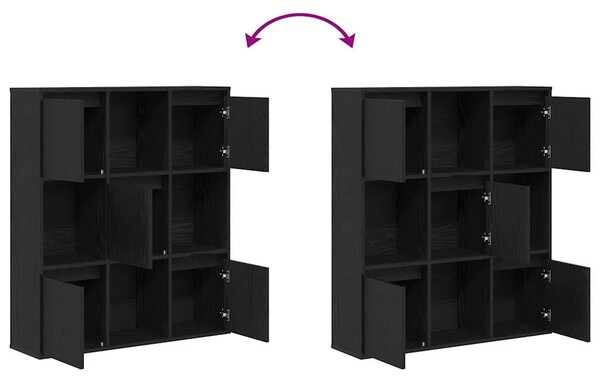 Könyvespolc fekete tölgy 89x24x101,5 cm Gépesített fa