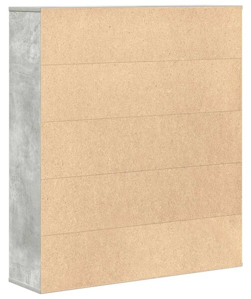 Betonszürke szerelt fa könyvespolc 89x24x101,5 cm