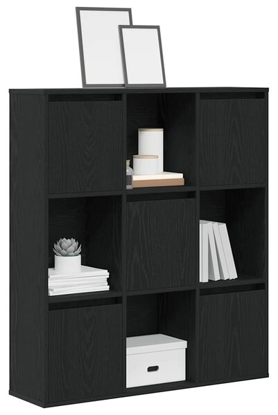 Könyvespolc fekete tölgy 89x24x101,5 cm Gépesített fa
