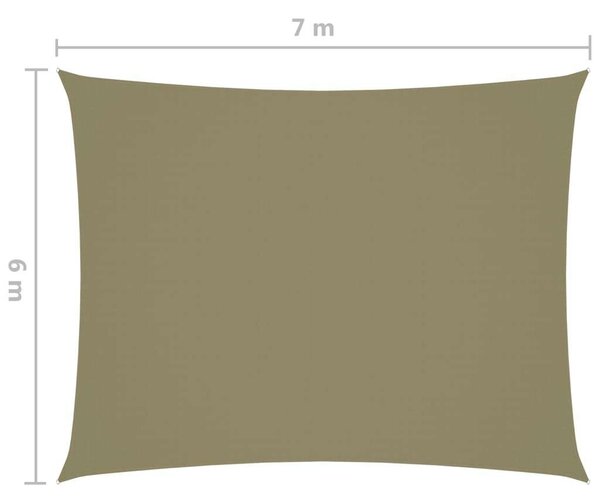 VidaXL téglalap alakú oxford-szövet napvitorla 6 x 7 m, Bézs